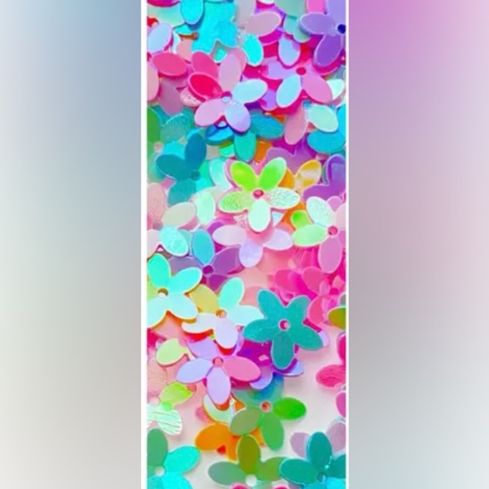 Pink, Green, Blue Sew-on Sequins, 5-Petal Flower, Crafts, Clothes, DIY, New